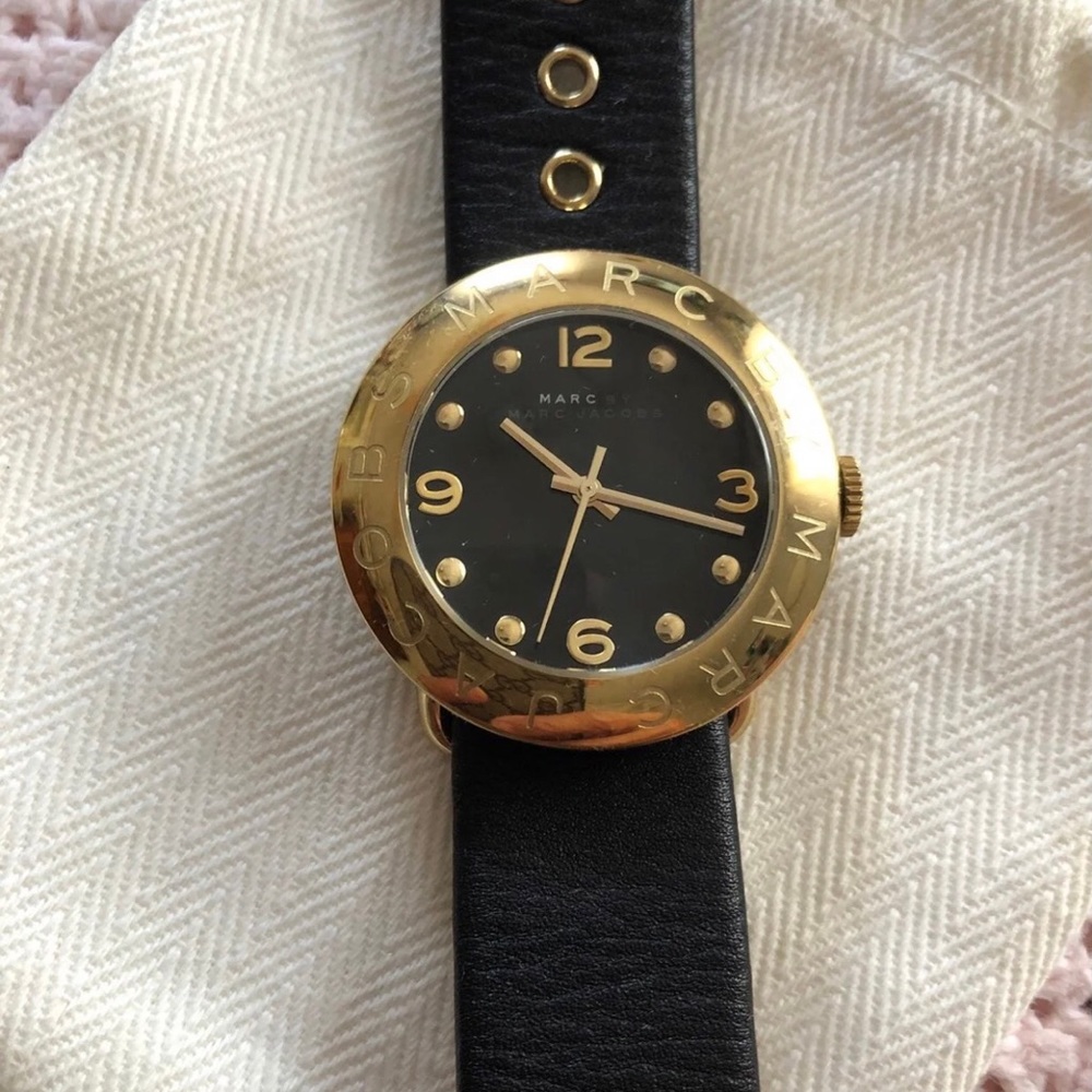 Marc Jacobs Black Leather Watch